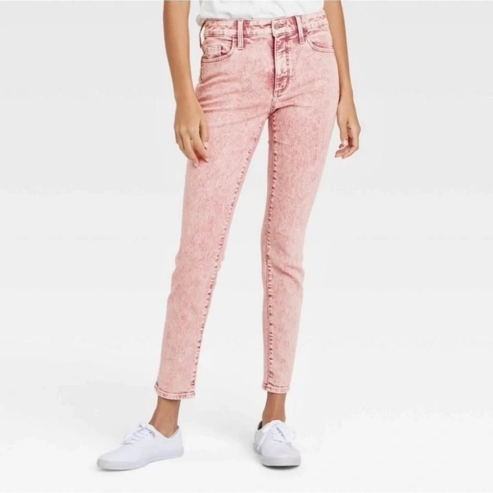 Universal Thread™ Pink Acid Wash High Rise Skinny Ankle Jeans-Size 0/25